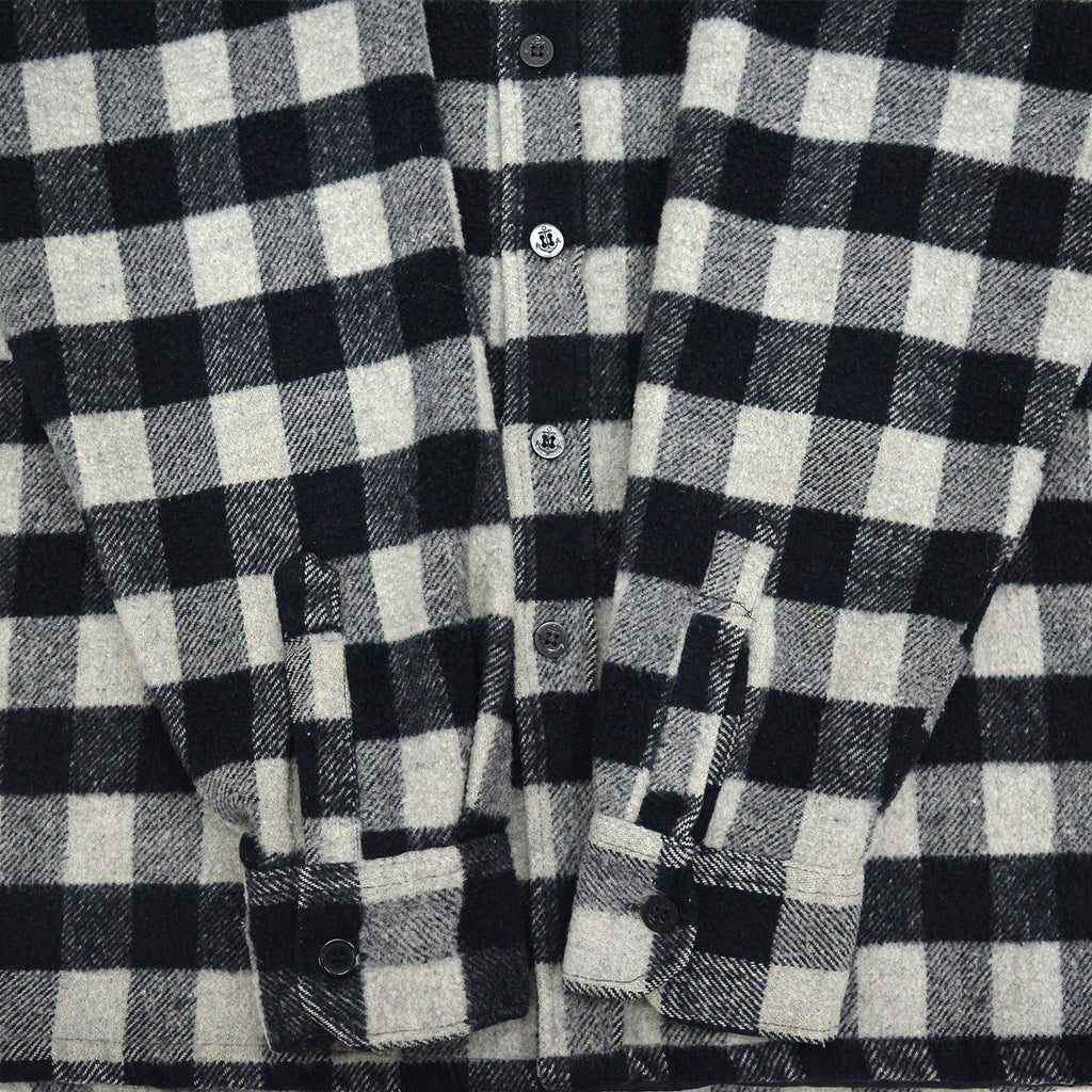 1980's PINE HILL CPO BLACK / GRAY PLAID SHIRT ... L