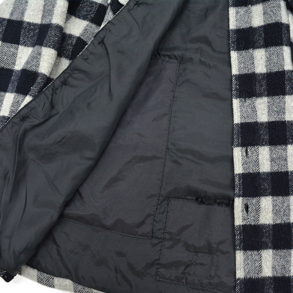 1980's PINE HILL CPO BLACK / GRAY PLAID SHIRT... L