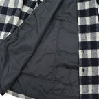 1980's PINE HILL CPO BLACK / GRAY PLAID SHIRT ... L