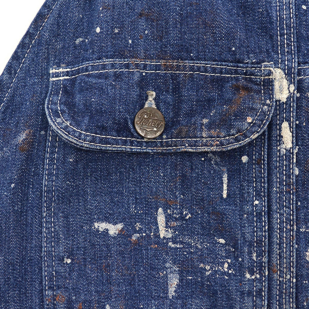 1940s PIONEER PAINT SPLATTER DENIM OVERALL ... W39