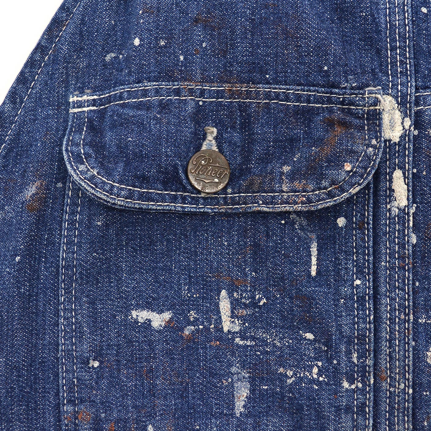 1940s PIONEER PAINT SPLATTER DENIM OVERALL ... W39