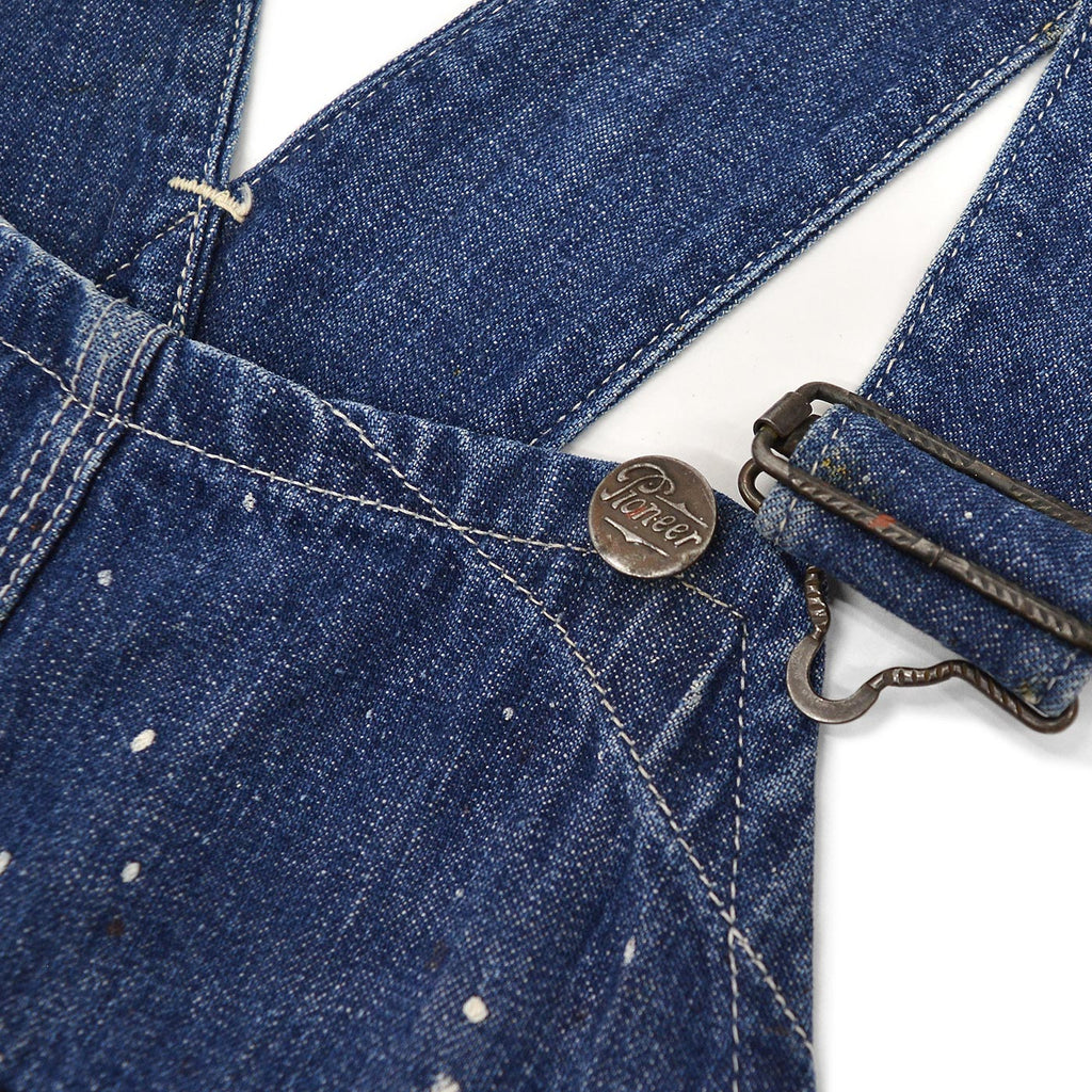 1940s PIONEER PAINT SPLATTER DENIM OVERALL ... W39