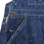 1940s PIONEER PAINT SPLATTER DENIM OVERALL ... W39