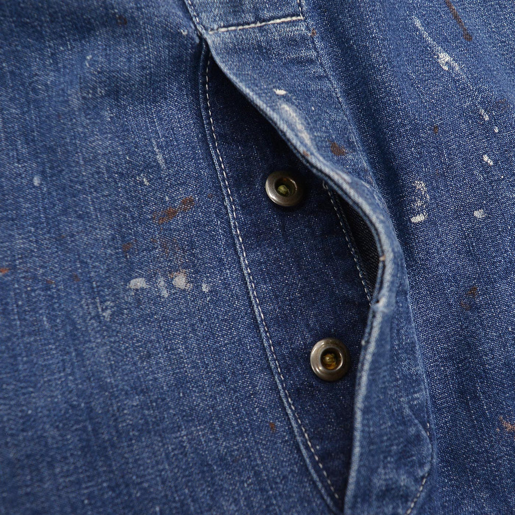 1940s PIONEER PAINT SPLATTER DENIM OVERALL ... W39