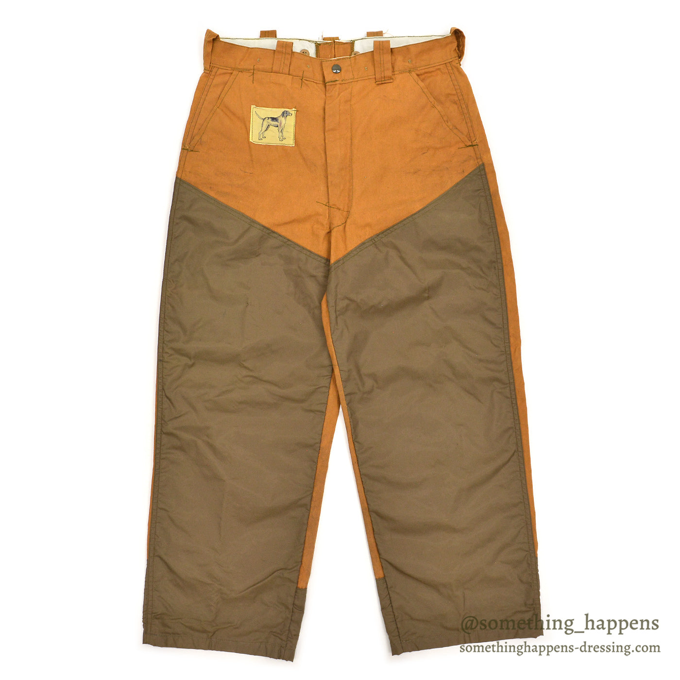 1960's UNKNOWN DOG LABEL HUNTING BRUSH PANTS ... W33.5/L27