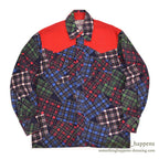 1980's UNKNOWN PRINT PATCHWORK FLANNEL WESTERN SHIRT...