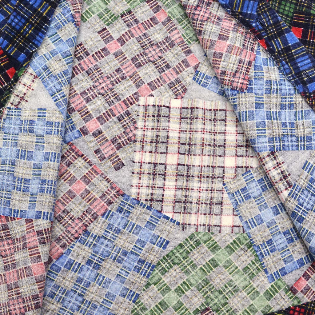 1980's UNKNOWN PRINT PATCHWORK FLANNEL WESTERN SHIRT...