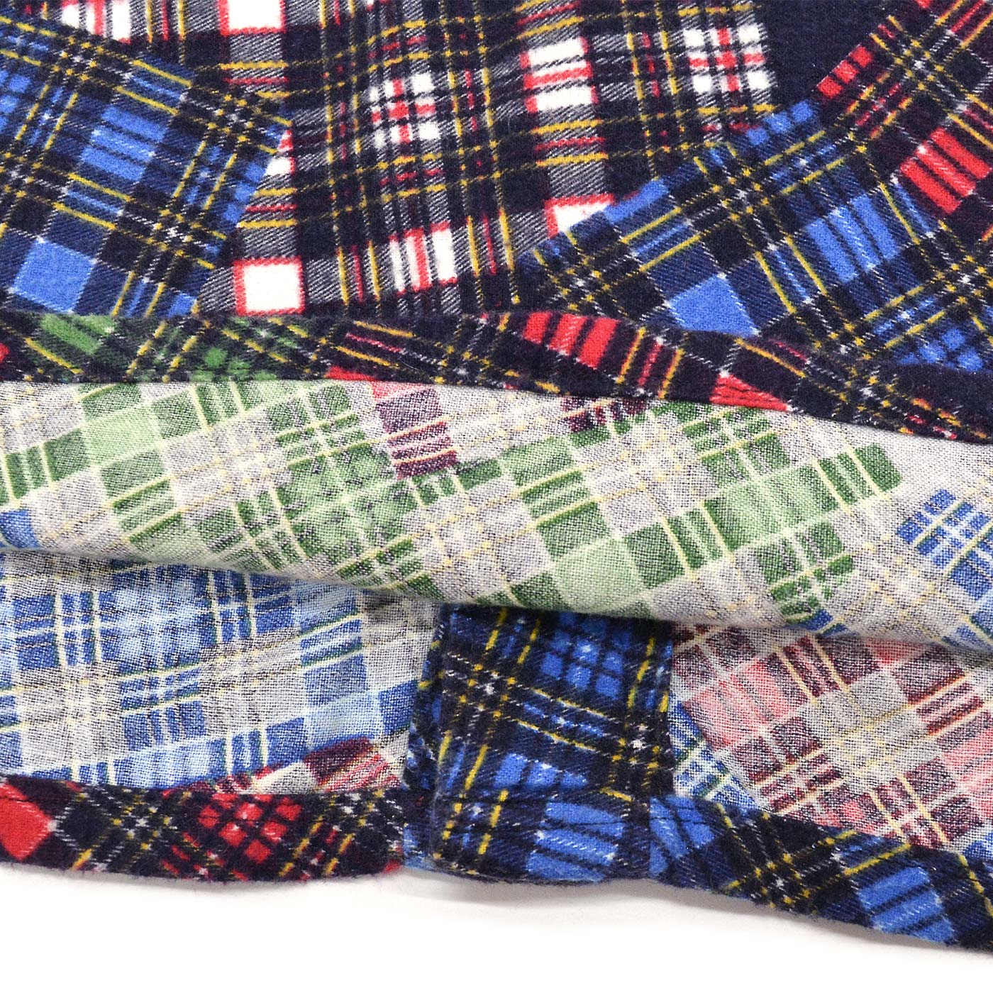 1980's UNKNOWN PRINT PATCHWORK FLANNEL WESTERN SHIRT...