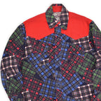 1980's UNKNOWN PRINT PATCHWORK FLANNEL WESTERN SHIRT...