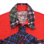 1980's UNKNOWN PRINT PATCHWORK FLANNEL WESTERN SHIRT...