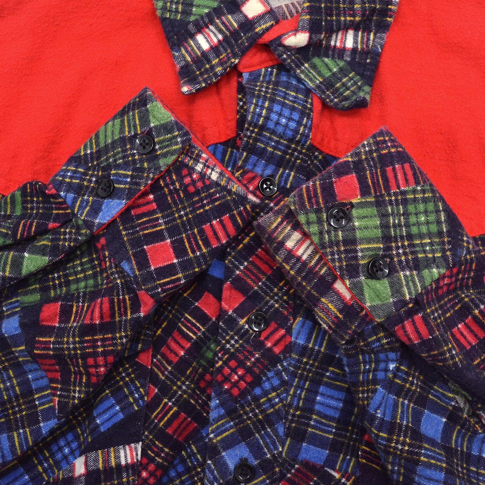 1980's UNKNOWN PRINT PATCHWORK FLANNEL WESTERN SHIRT...