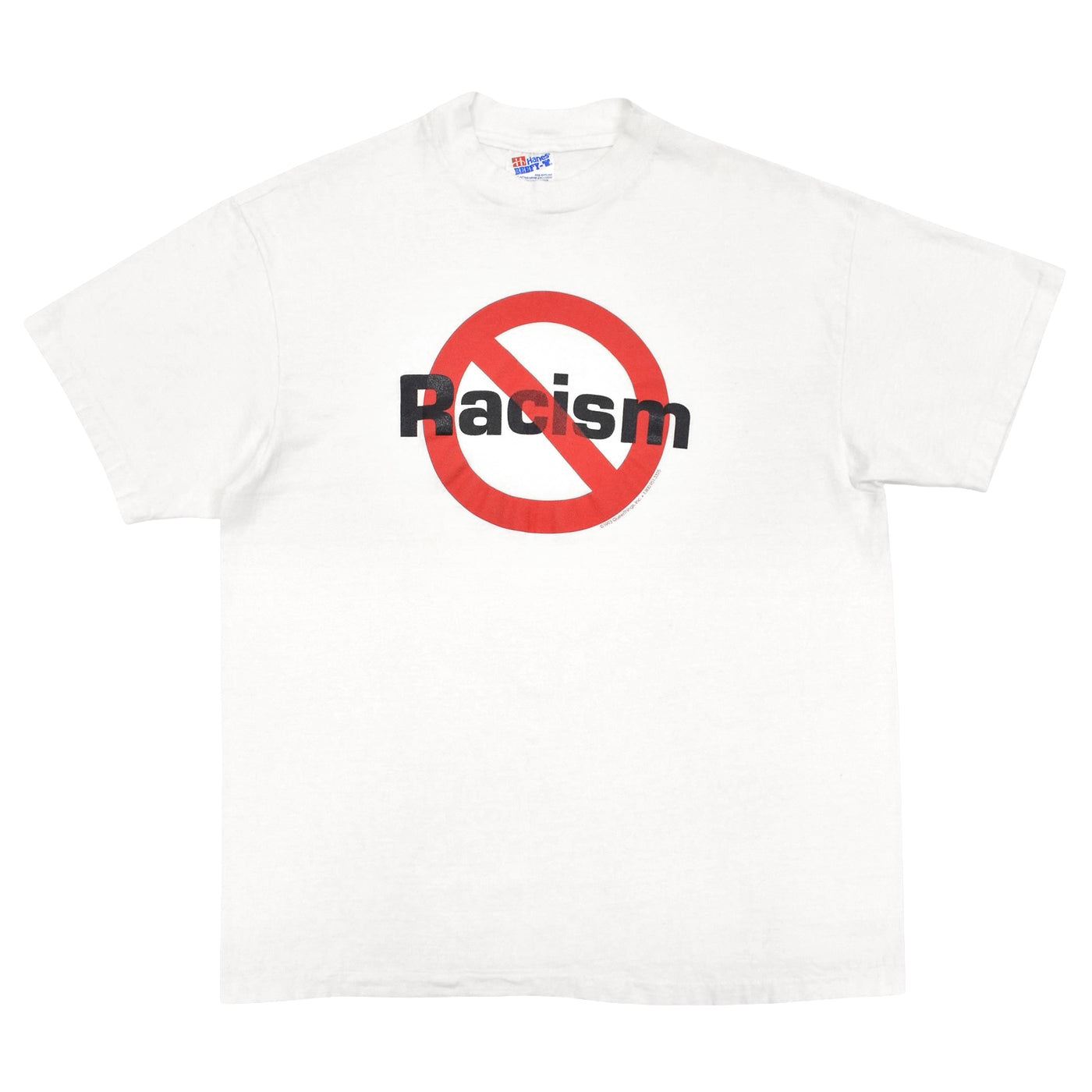 1990's HANES NO RACISM T-SHIRT ... L