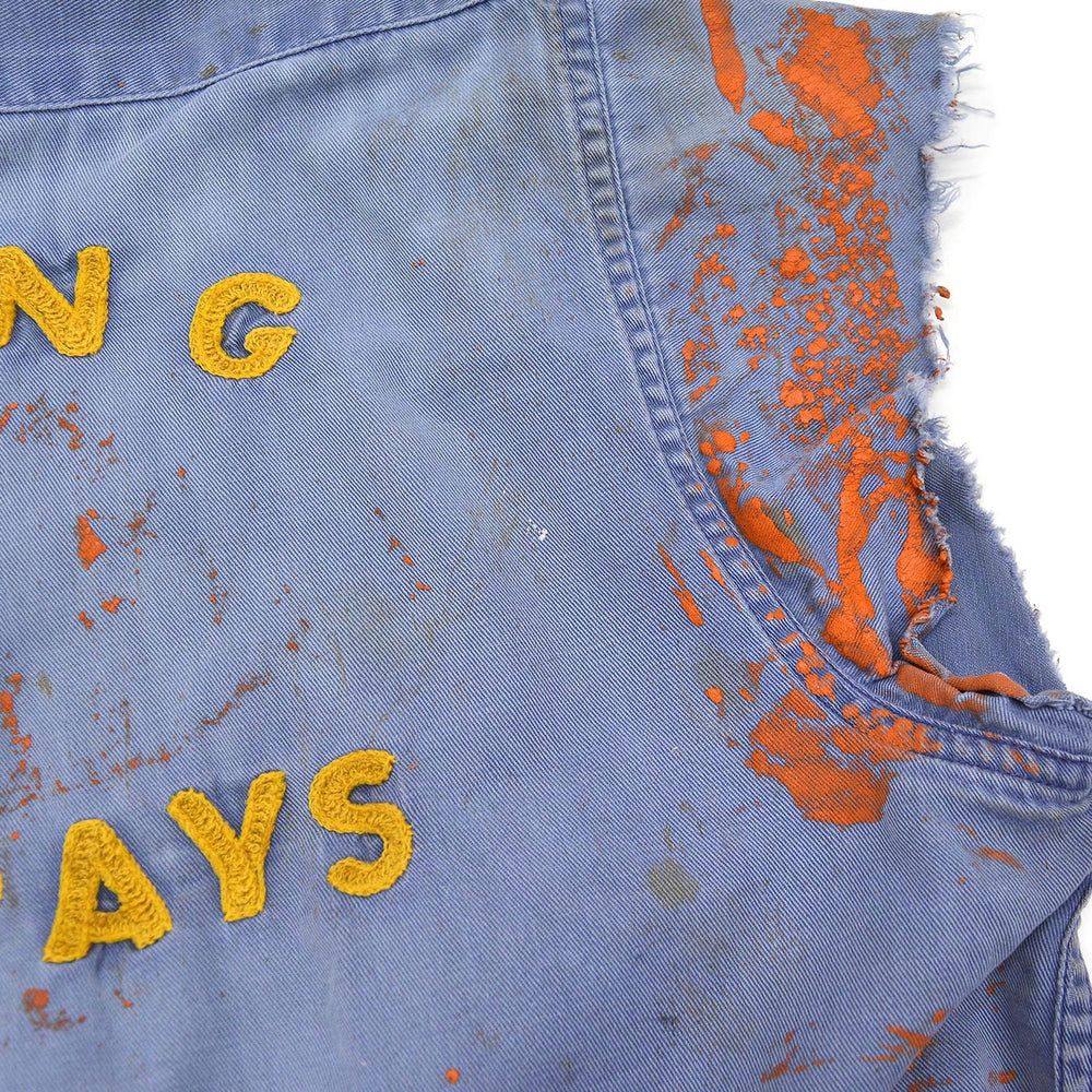 60's READING & BATES SAFETY PAYS CHAIN STITCH WORK SHIRT / CUT-OFF ...