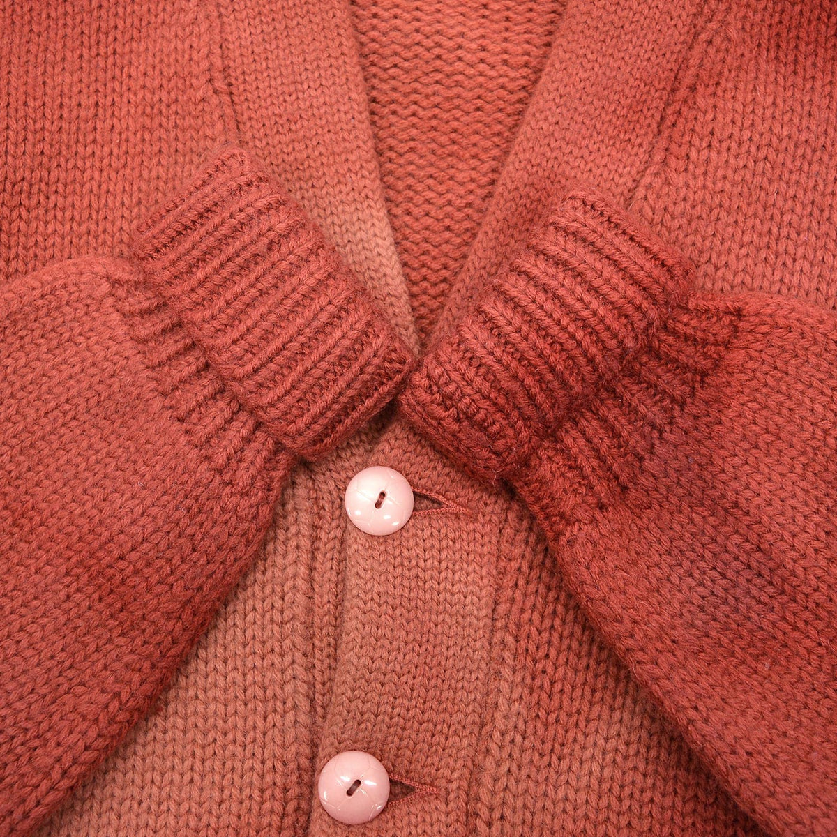 1940's~ UNKNOWN WOOL KNIT CARDIGAN / FADED ...