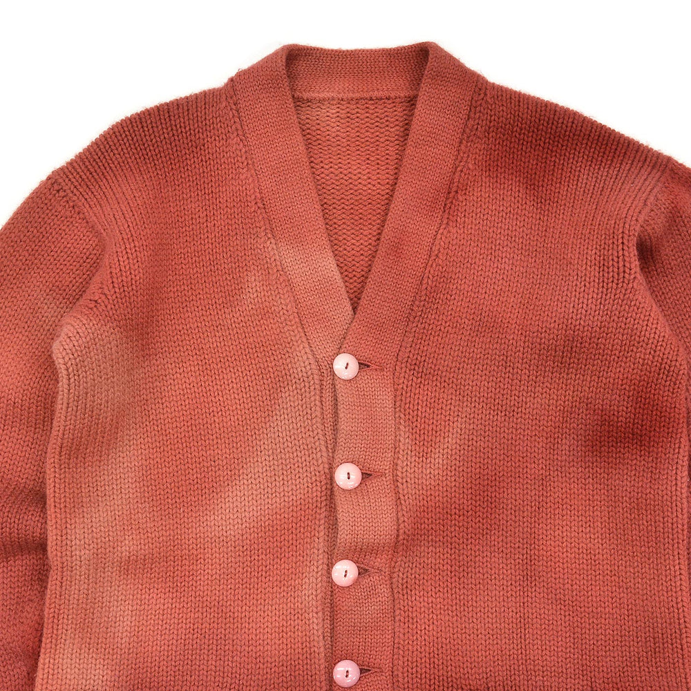 1940's~ UNKNOWN WOOL KNIT CARDIGAN / FADED ...