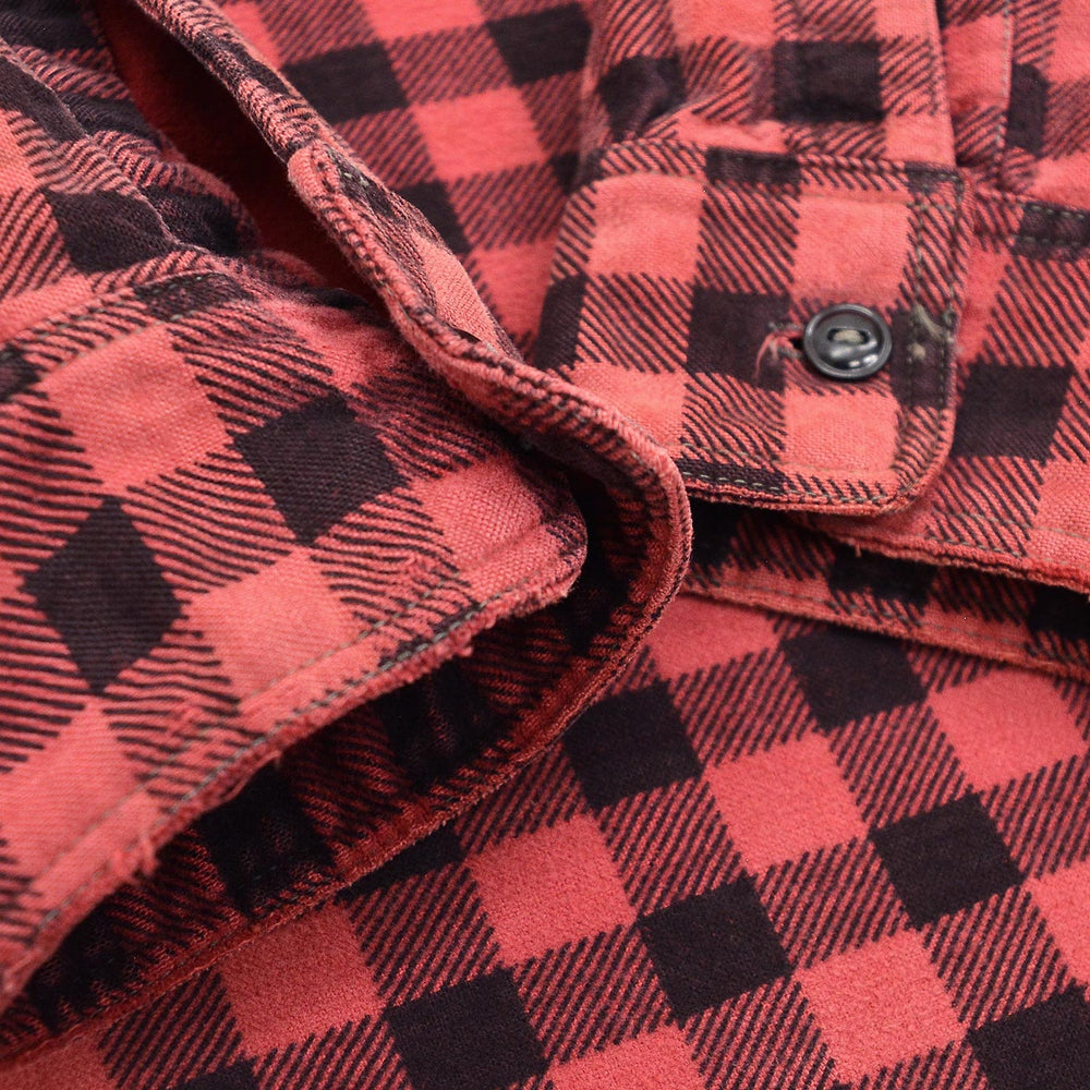 1930s~ OLD FADED COTTON HALF-ZIP FLANNEL SHIRT ...