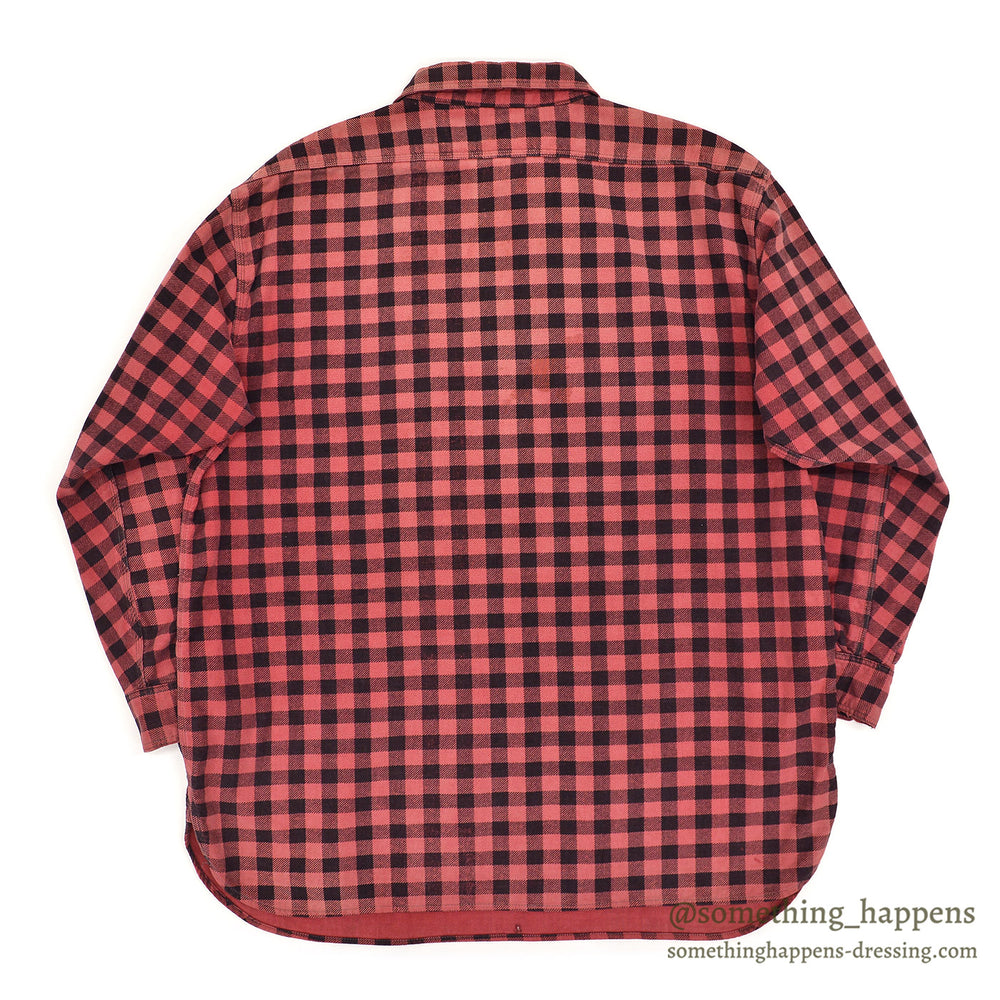 1930s~ OLD FADED COTTON HALF-ZIP FLANNEL SHIRT ...