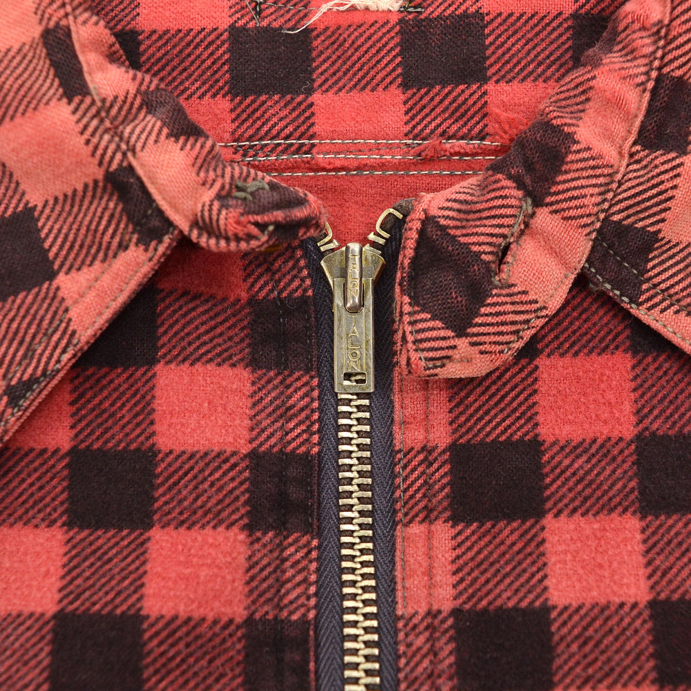 1930s~ OLD FADED COTTON HALF-ZIP FLANNEL SHIRT ...