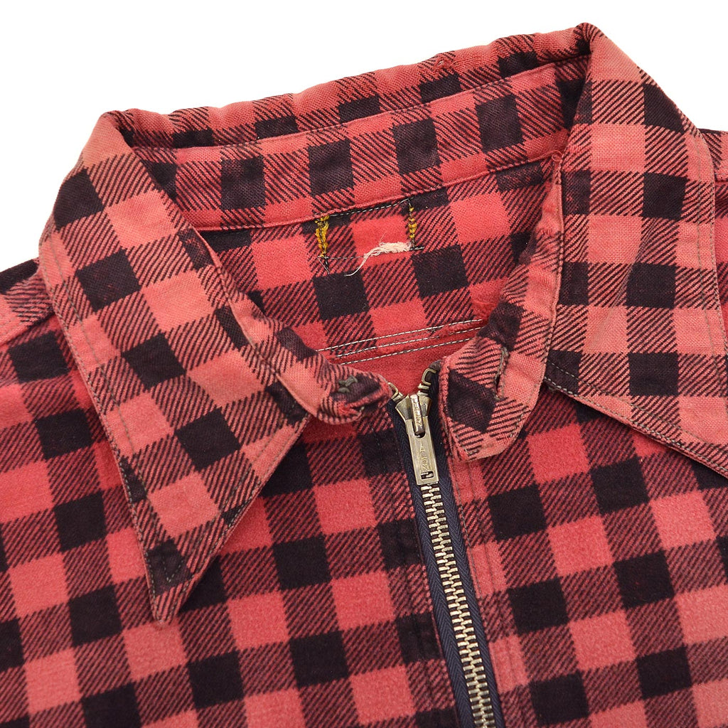 1930's~ OLD FADED COTTON HALF-ZIP FLANNEL SHIRT ...