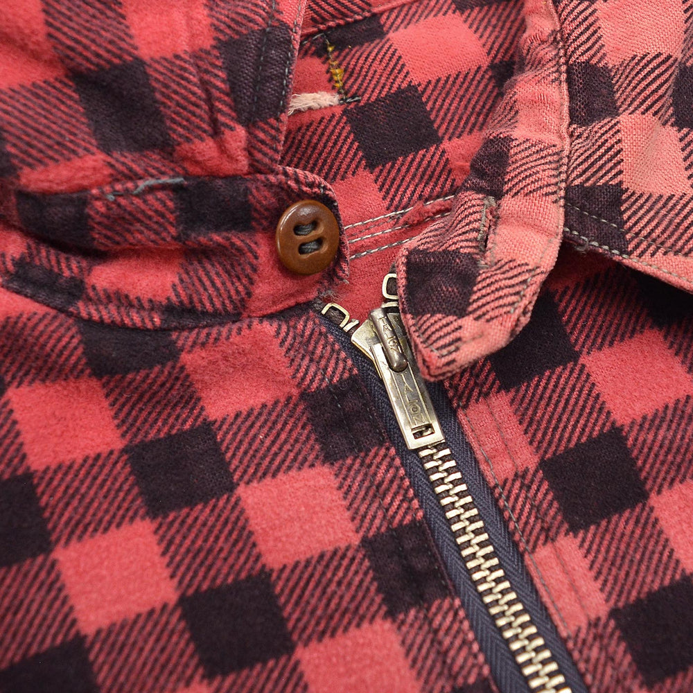 1930s~ OLD FADED COTTON HALF-ZIP FLANNEL SHIRT ...