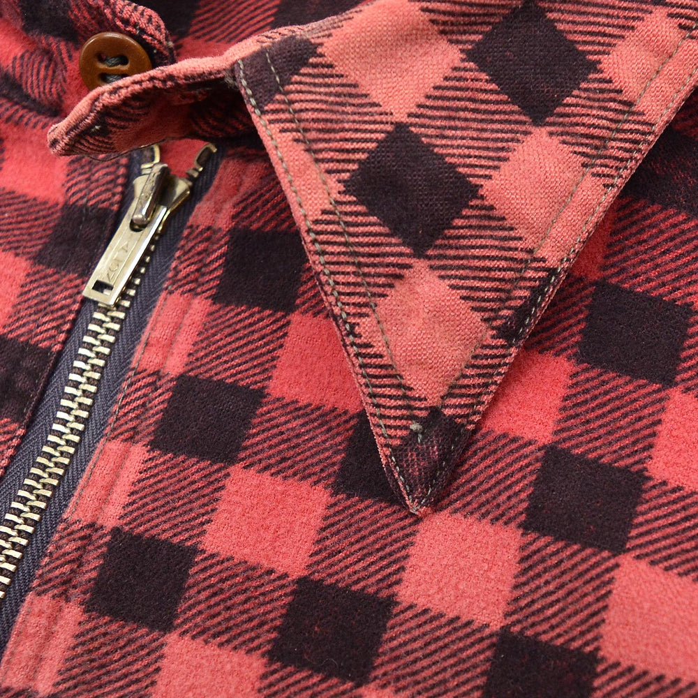 1930s~ OLD FADED COTTON HALF-ZIP FLANNEL SHIRT ...