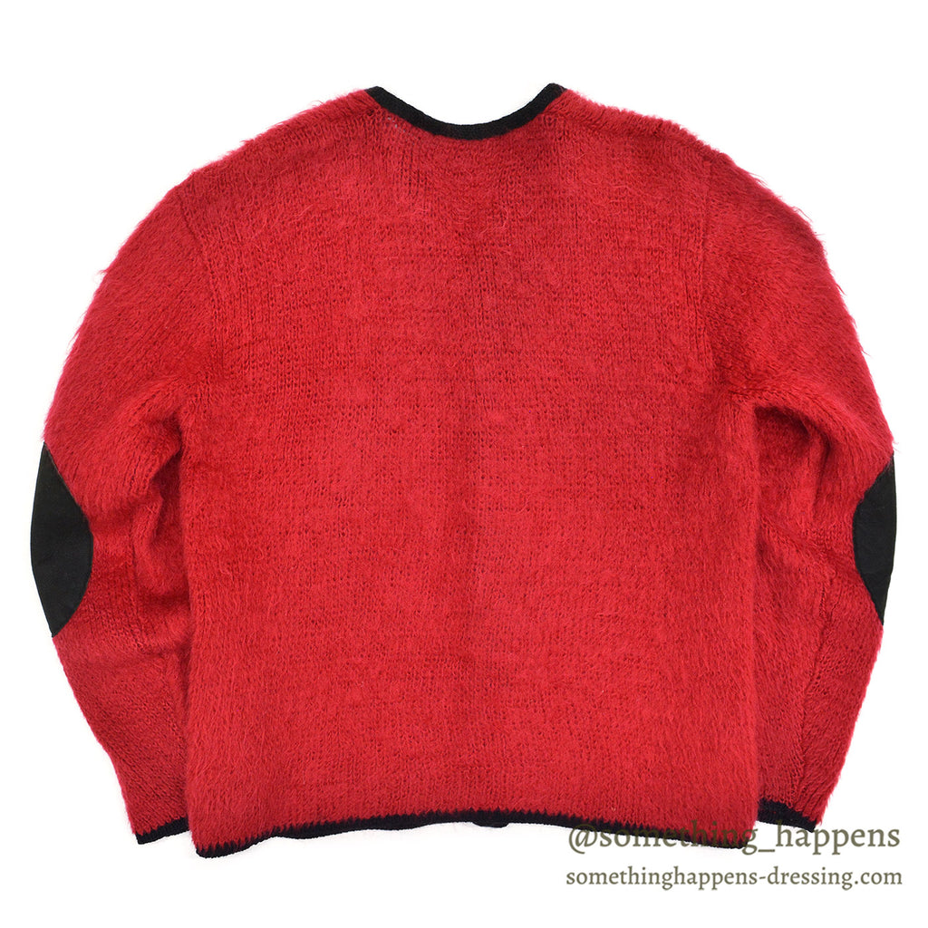 1960's FASHION BAR RED MOHAIR CARDIGAN...L