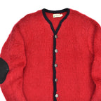 1960's FASHION BAR RED MOHAIR CARDIGAN...L