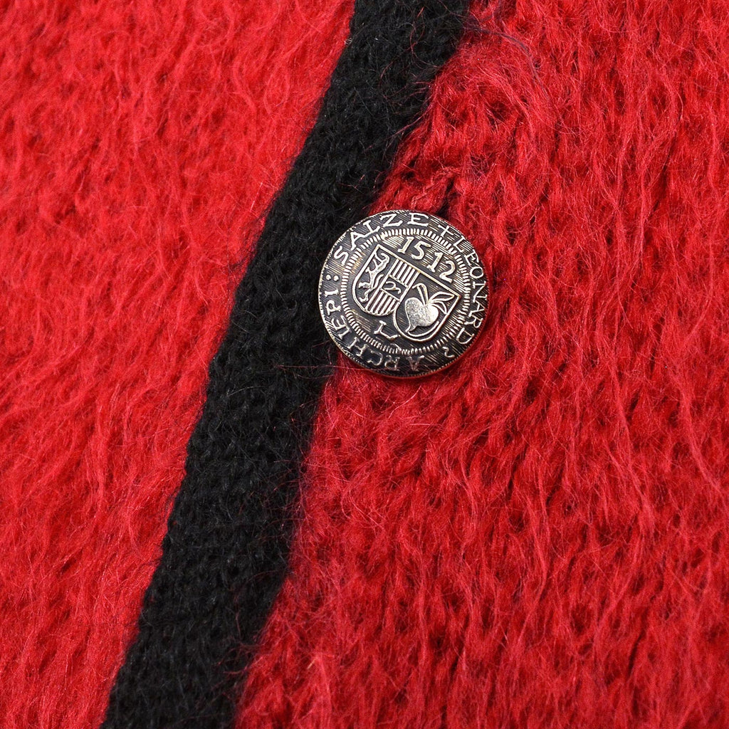1960's FASHION BAR RED MOHAIR CARDIGAN...L
