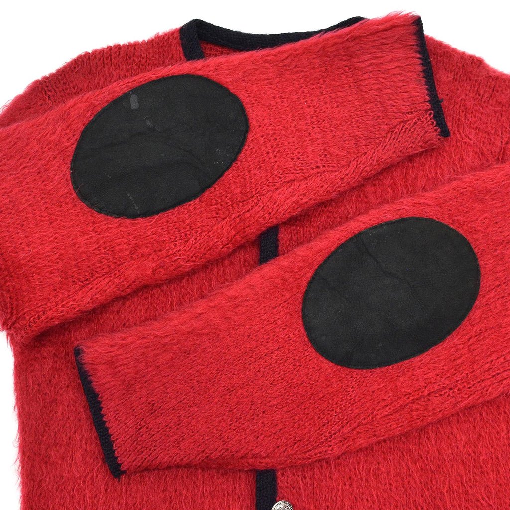 1960's FASHION BAR RED MOHAIR CARDIGAN...L