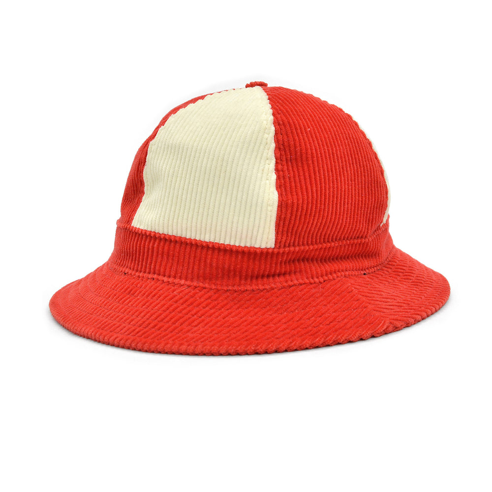 DEADSTOCK GOORIN BROS RED / WHITE PANEL CORDUROY HAT... XL