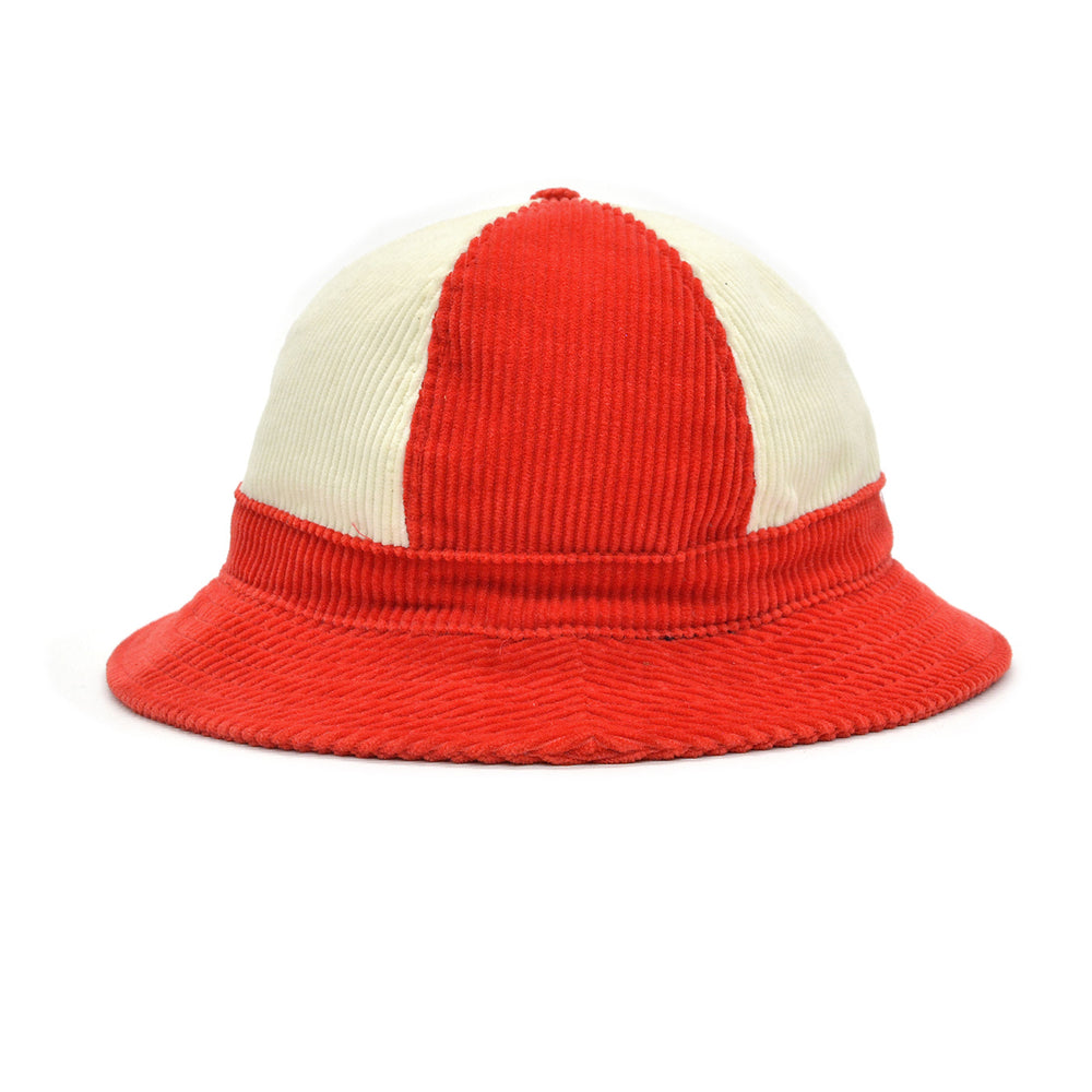 DEADSTOCK GOORIN BROS RED / WHITE PANEL CORDUROY HAT... XL
