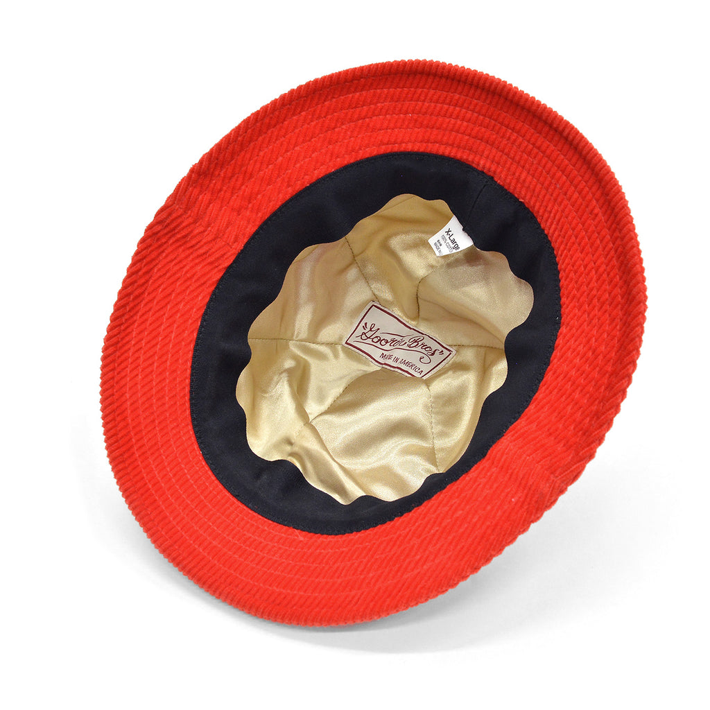 DEADSTOCK GOORIN BROS RED / WHITE PANEL CORDUROY HAT ... XL