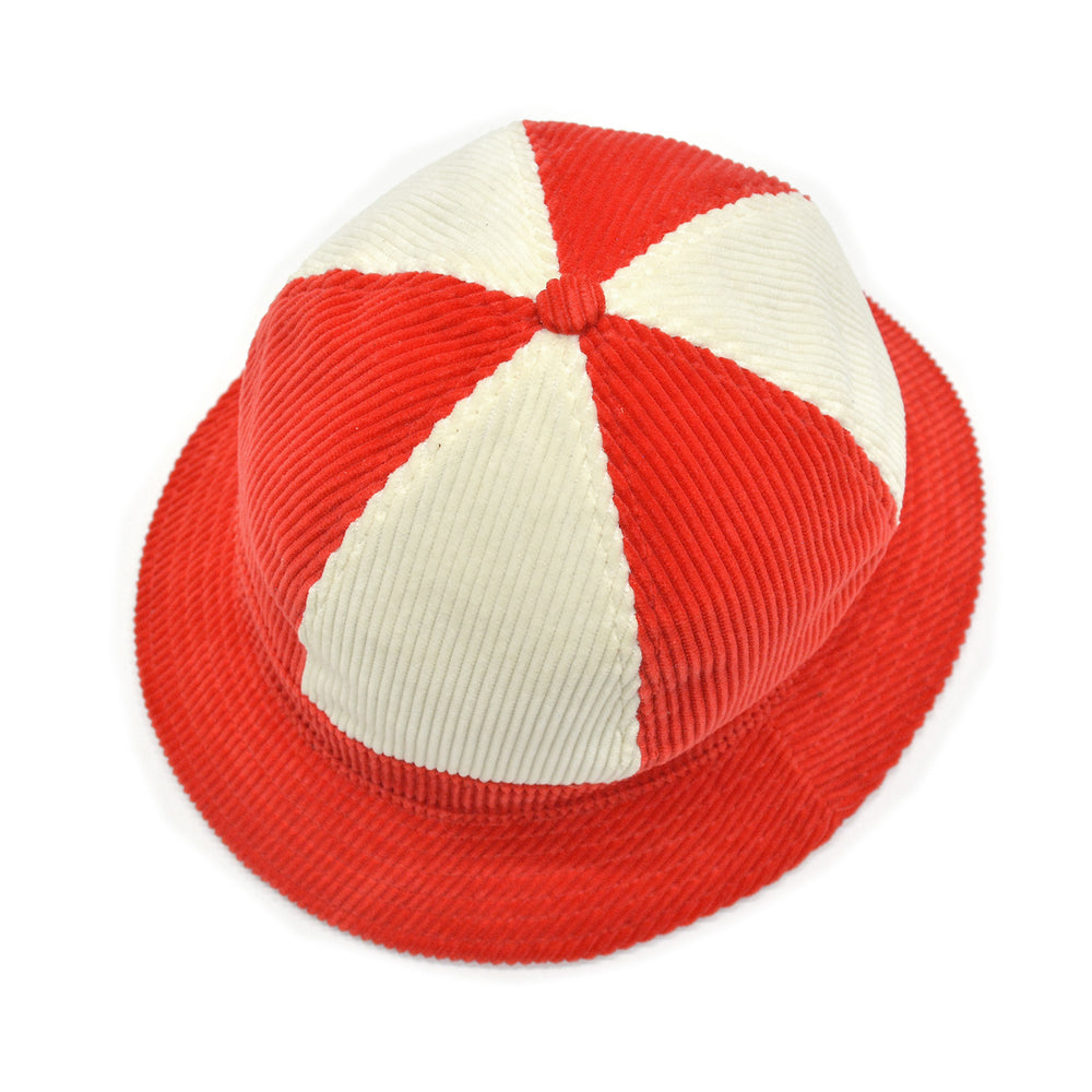 DEADSTOCK GOORIN BROS RED / WHITE PANEL CORDUROY HAT... XL