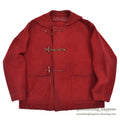 1940's ROYAL NAVY WW2 DUFFLE COAT SHORT / BORDEAUX LIKE DEEP RED...