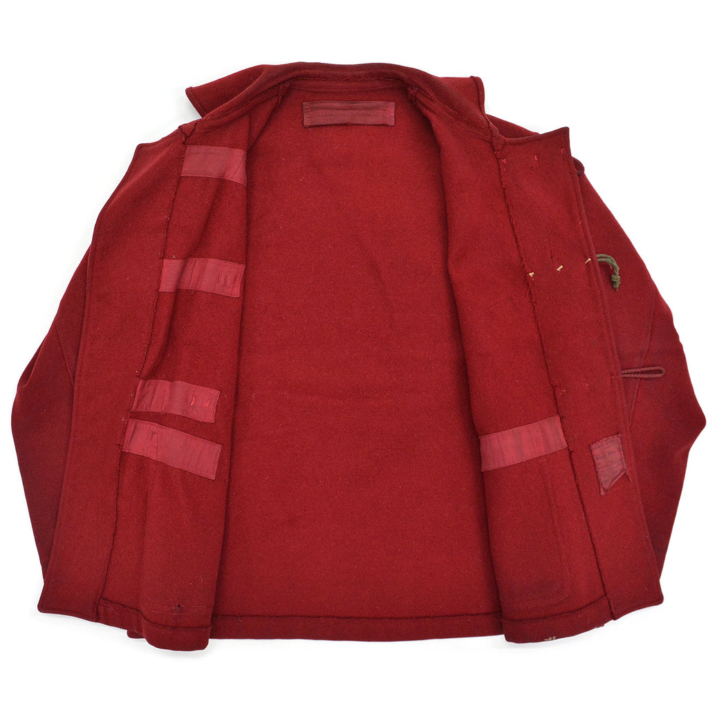 1940's ROYAL NAVY WW2 DUFFLE COAT SHORT / BORDEAUX LIKE DEEP RED ...