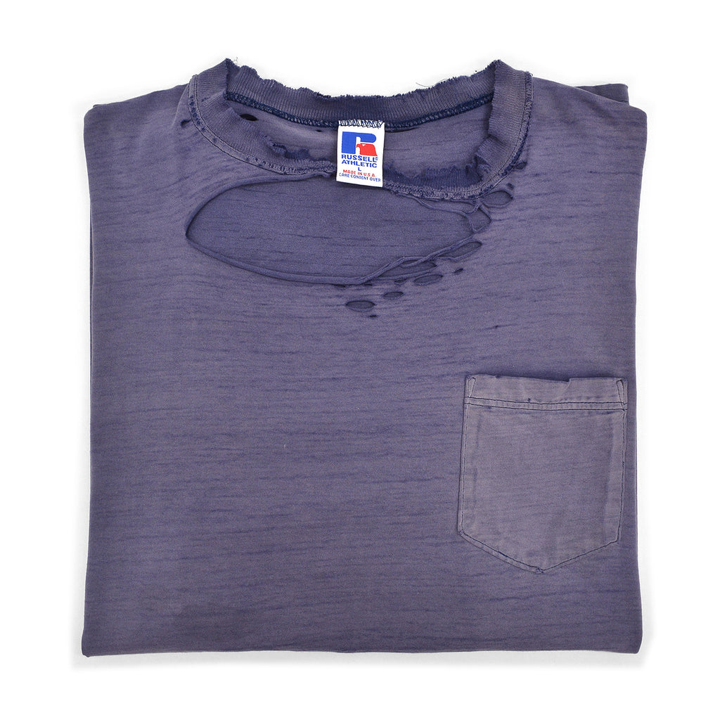 1990's RUSSELL ATHLETIC FADED DISTRESSED POCKET T-SHIRT /HIGH COTTON ... L