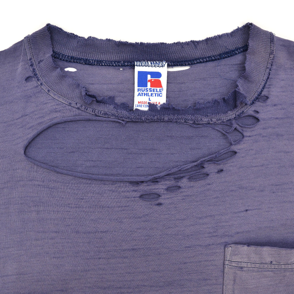 1990's RUSSELL ATHLETIC FADED DISTRESSED POCKET T-SHIRT /HIGH COTTON ... L