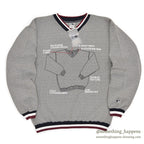1990s DEADSTOCK RUSSELL ATHLETIC TWEED FLEECE SWEATSHIRT / SAMPLE PRINT ... L