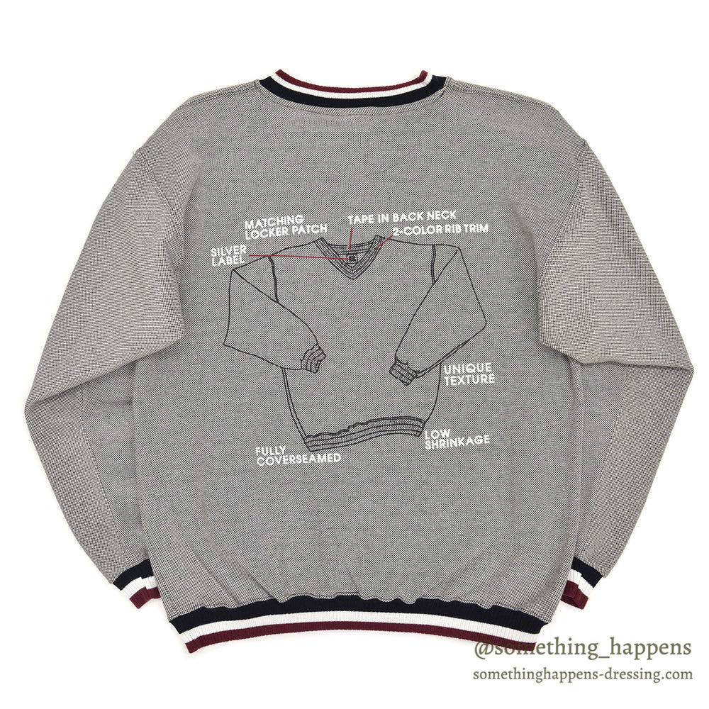 1990s DEADSTOCK RUSSELL ATHLETIC TWEED FLEECE SWEATSHIRT / SAMPLE PRINT ... L