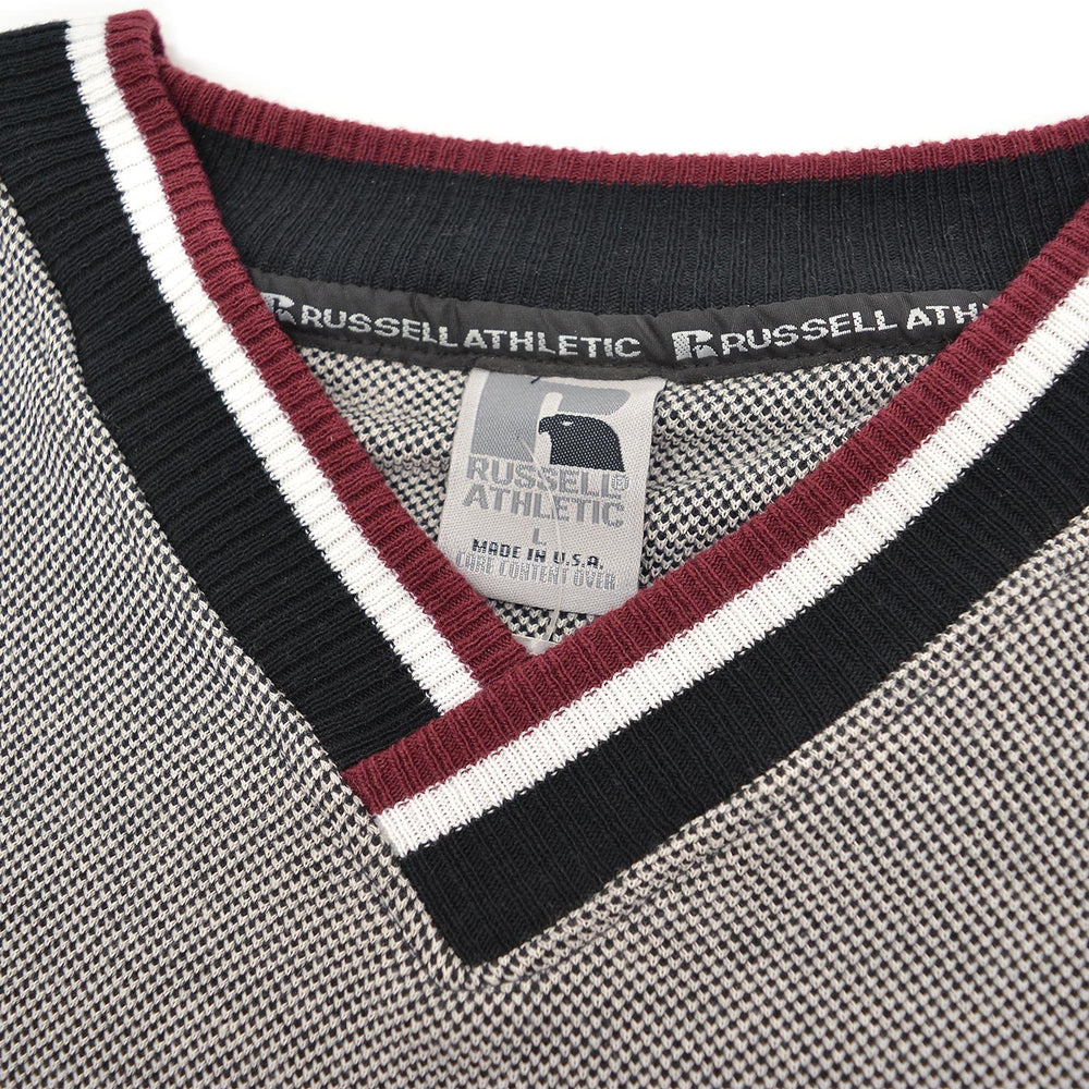 1990s DEADSTOCK RUSSELL ATHLETIC TWEED FLEECE SWEATSHIRT / SAMPLE PRINT ... L