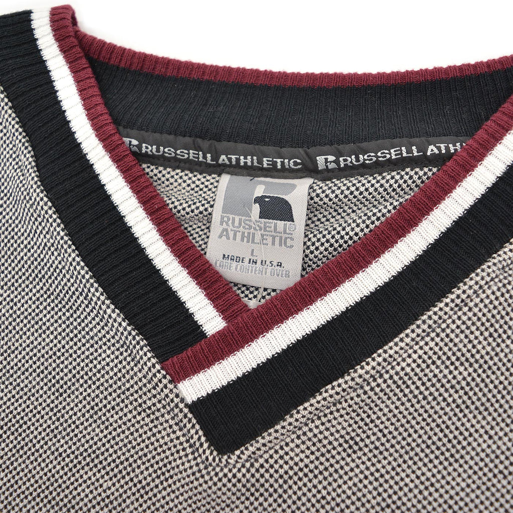 1990s DEADSTOCK RUSSELL ATHLETIC TWEED FLEECE SWEATSHIRT / SAMPLE PRINT ... L