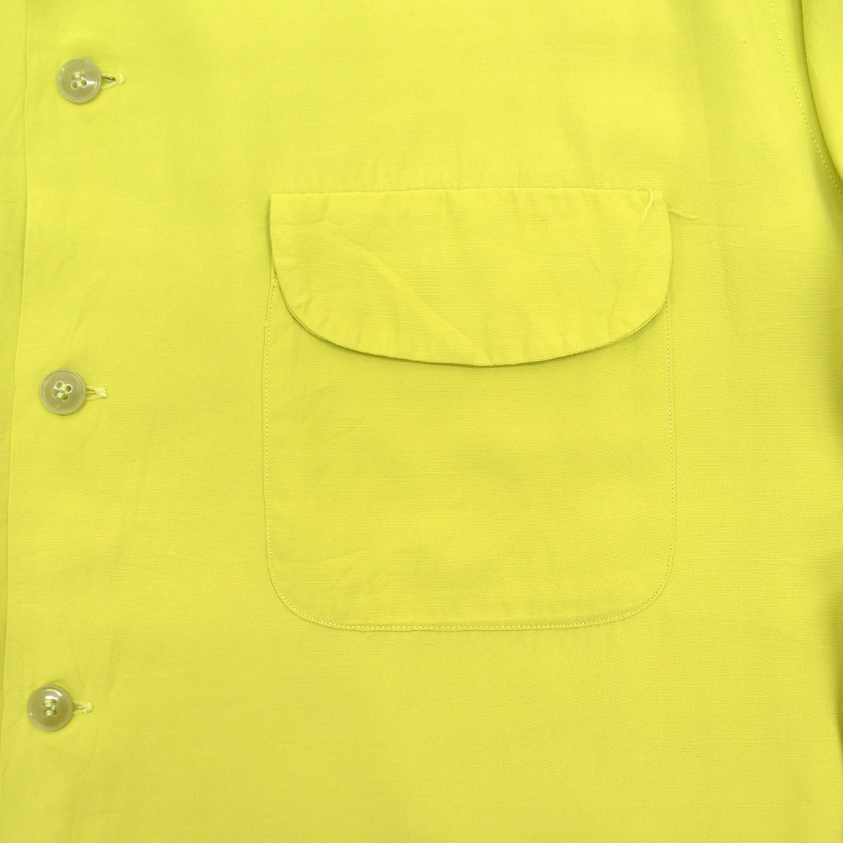 1950's NELSON PAIGE SAKANA RAYON SHIRT / PISTACHIO ... ML