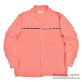 1950's~ SANDY MAC DONALD WAVE AND DOTS PINK RAYON SHIRT... M