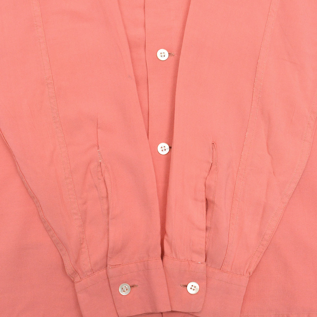 1950's~ SANDY MAC DONALD WAVE AND DOTS PINK RAYON SHIRT... M