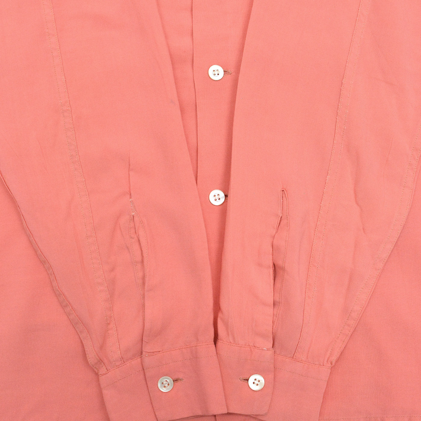 1950's~ SANDY MAC DONALD WAVE AND DOTS PINK RAYON SHIRT... M