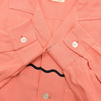 1950's~ SANDY MAC DONALD WAVE AND DOTS PINK RAYON SHIRT... M