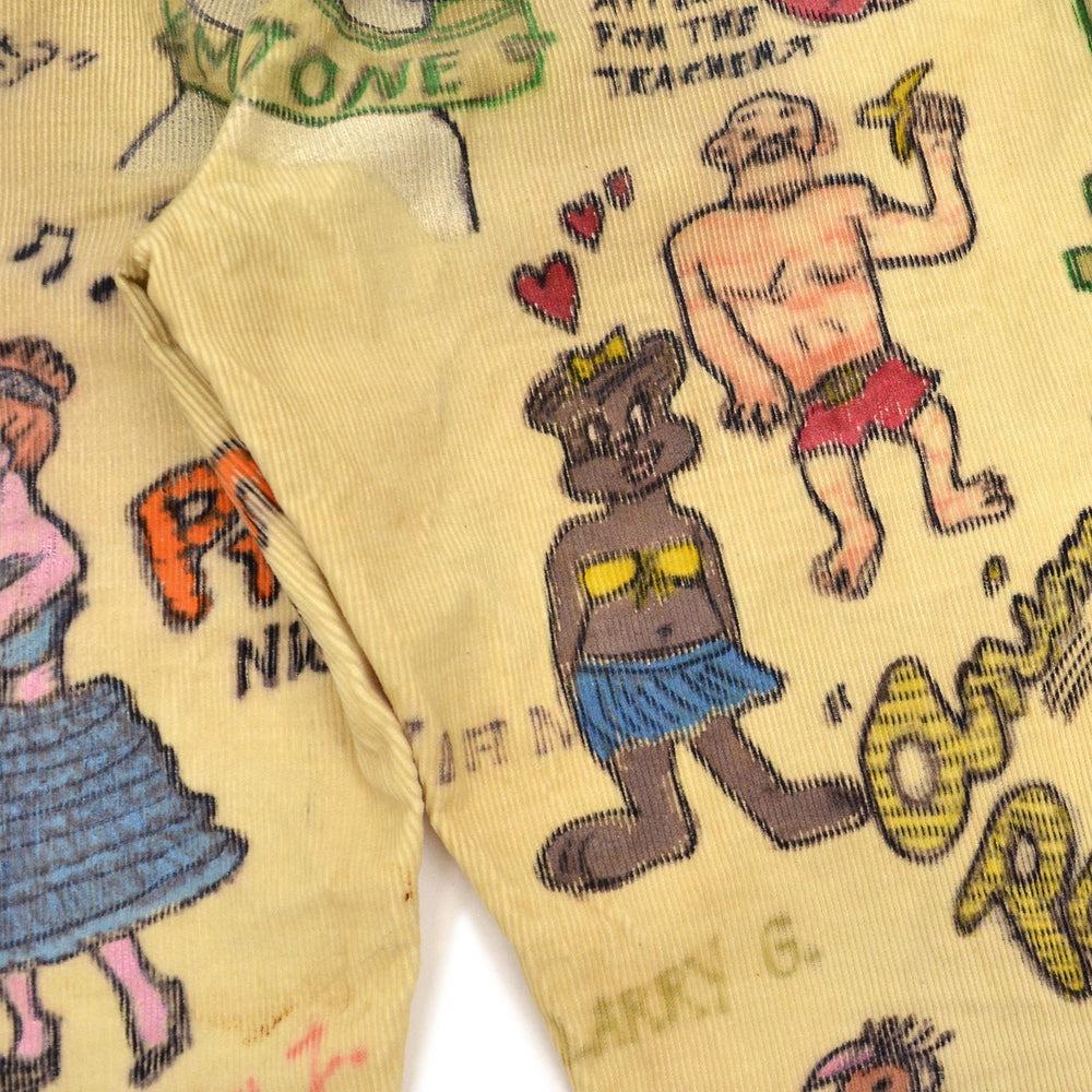 1960's SENIOR CORDS HAND DRAWN '1964 PANTS / AMAZING DRAWING... W32/L30