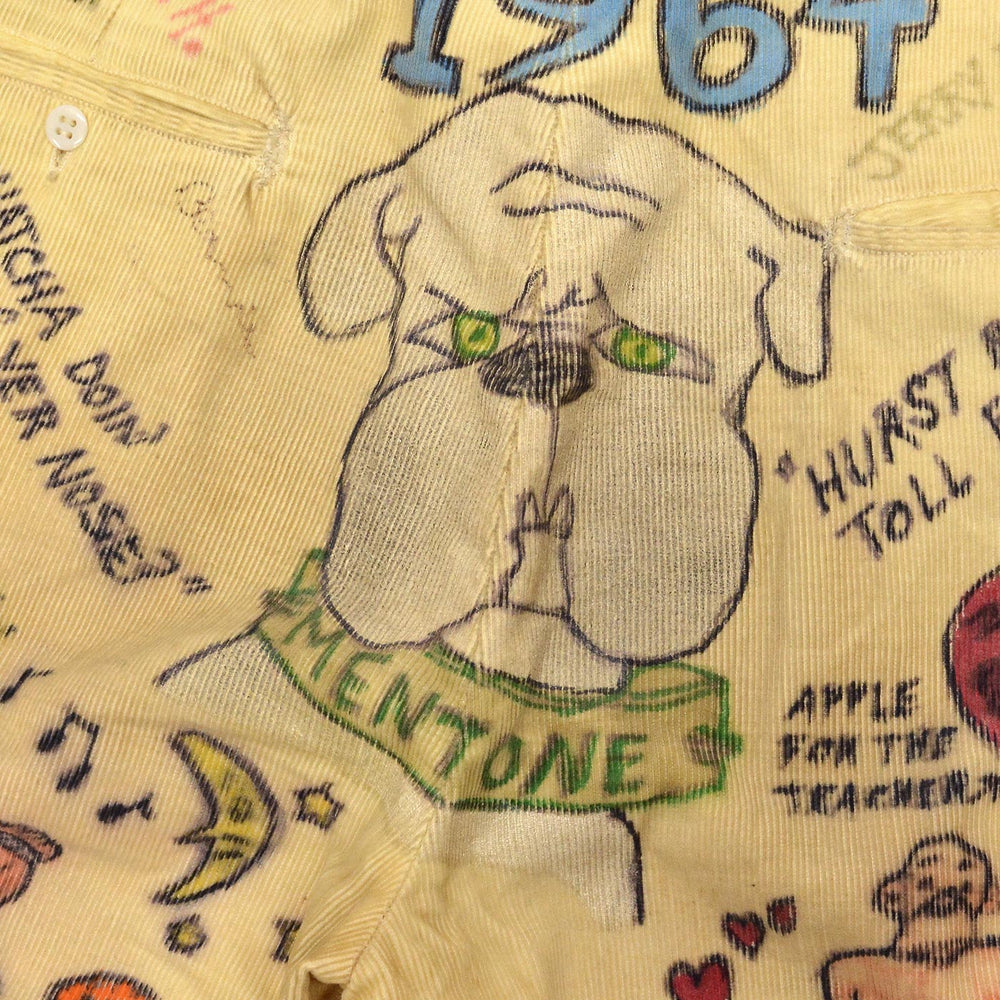 1960's SENIOR CORDS HAND DRAWN '1964 PANTS / AMAZING DRAWING... W32/L30
