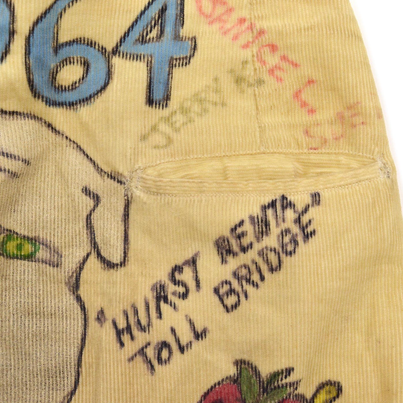 1960's SENIOR CORDS HAND DRAWN '1964 PANTS / AMAZING DRAWING ... W32/L30