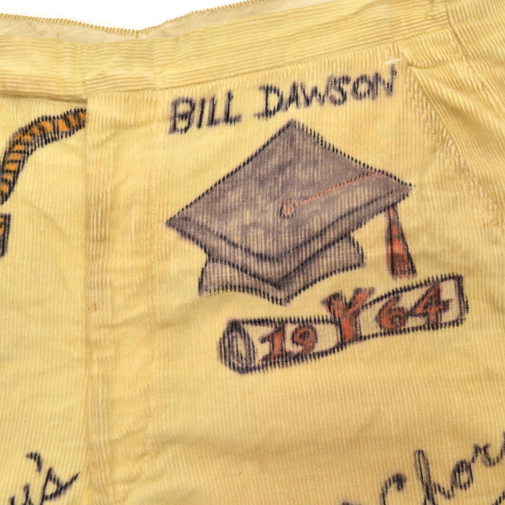 1960's SENIOR CORDS HAND DRAWN '1964 PANTS / AMAZING DRAWING ... W32/L30